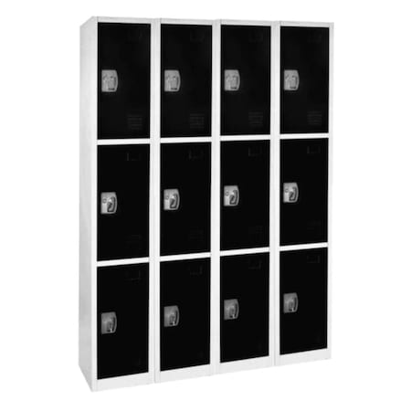 Adiroffice 12 in W, 12 in D, 72 in H, Steel ADI629-203-BLK-4PK